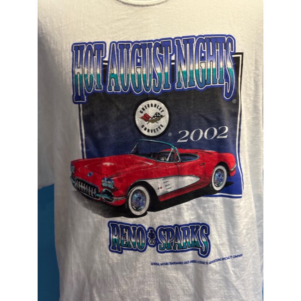 VTG Port & Company 2002 Hot August Nights Chevrolet Corvette Reno T-Shirt XL